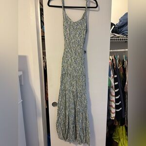 Halogen Green and White Patterned Maxi Dress